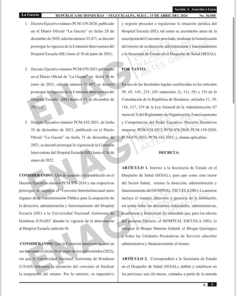 decreto trasado he a sesal